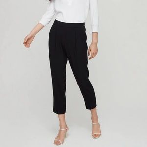 Aritzia Babaton Cohen Black Pleated Pull-On Trouser Dress Pants with Pockets